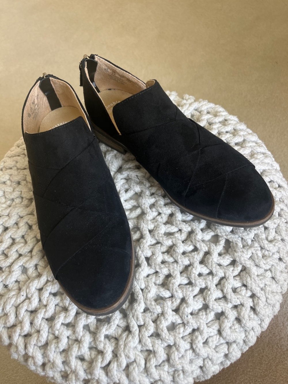 Dr. Scholl's Black Suede Ankle Booties with Side Zip